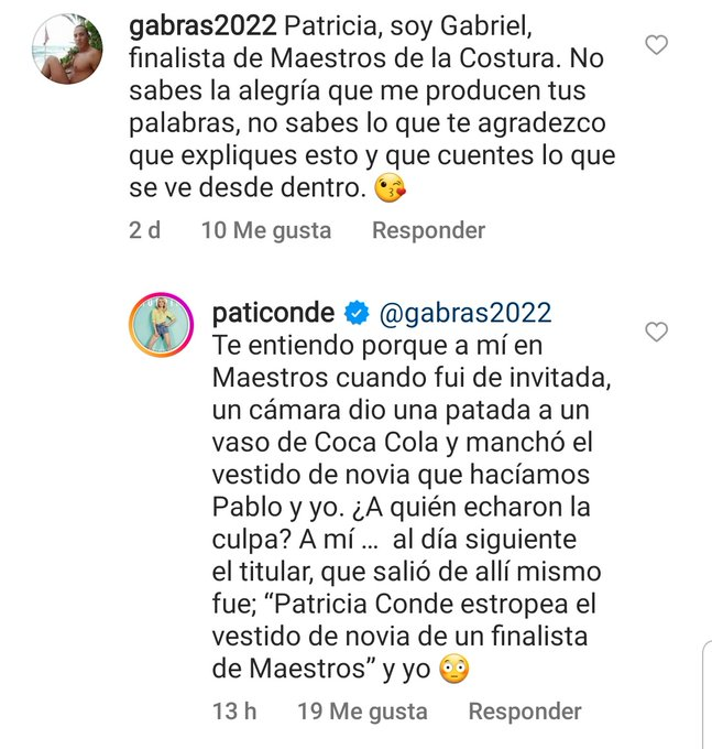 teletuits's tweet photo. Patricia Conde aumenta la polémica tras la final de 'MasterChef Celebrity' con un mensaje en Instagram que posteriormente borró y también acusa a la productora de otro hecho en 'Maestros de la costura' https://t.co/ObZag81yKu