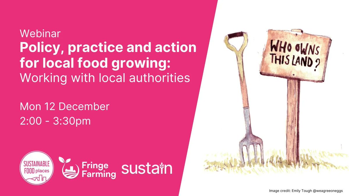 What local action can we take to grow more food in our urban fringes? Come to our panel discussion 12 Dec 2pm buff.ly/3S8JV9a @UKSustain @UKGoodtoGrow @shared_assets @foodsensewales @FoodPlacesUK @SoilAssociation @FoodMatters_org