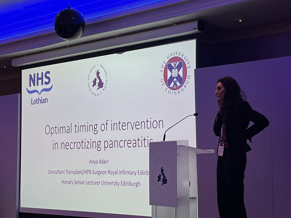 Now all ready to switch focus. We have Anya Adair on the Pointer Trail and the optimal timing for intervention in necrotising pancreatitis! Really excited for this session.