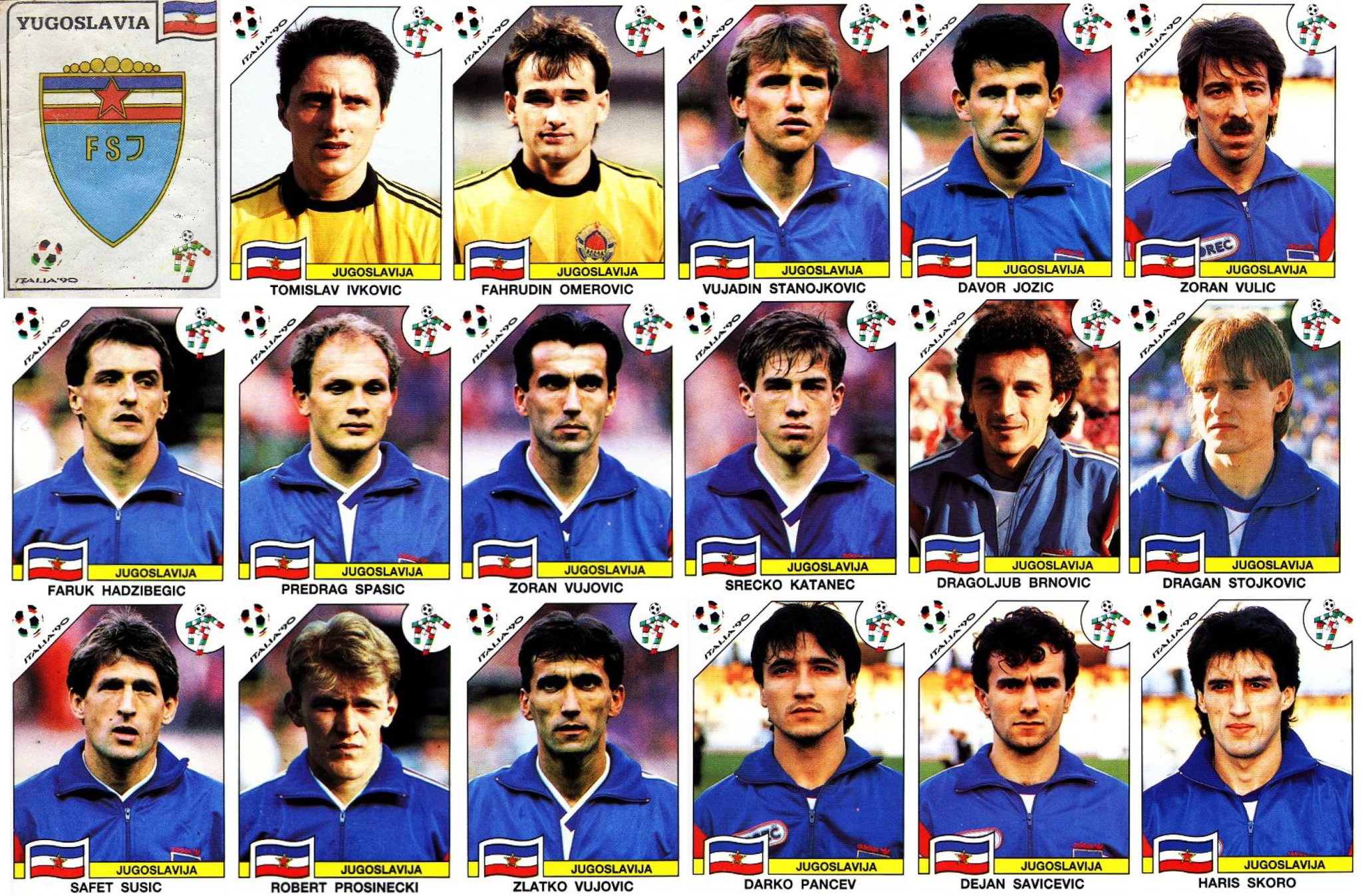 90s Football on Twitter "Yugoslavia, Italia '90 by OldSchoolPanini