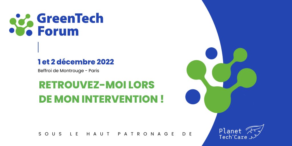 Demain j'ai la chance de participer à une table ronde sur le sujet "Grandes entreprises et numérique responsable : facteurs clés de succès et pièges à éviter" avec <a href="/GroupeBPCE/">Groupe BPCE</a>  <a href="/ManoMano_Tech/">ManoMano_Tech</a> et <a href="/banquedefrance/">Banque de France</a> + d'info greentech-forum.com/conferences/gr…
On s'y voit ?