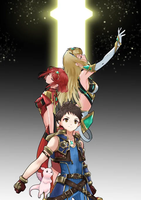 昨日のイラスト裏側～一枚目、レックスの後ろもちゃんと描いてます見えない所は手を抜いてますイーラ組(新旧)、暗くしすぎてわかりにくかったなと反省。そこそこ描いていました 