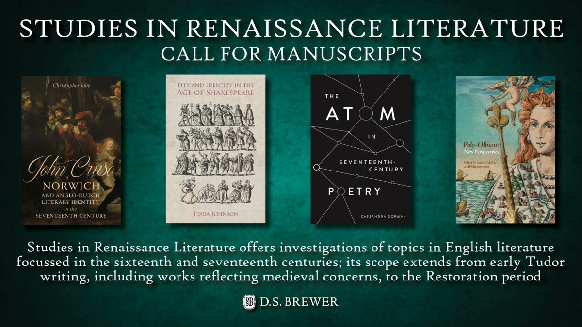 boydellbrewer's tweet photo. Studies in Renaissance Literature welcomes proposals &amp; preliminary enquiries on topics in English literature during #RenSA22Virtual!

Find our proposal form here: https://t.co/wPaweJSWWR

For more about the series: https://t.co/hMPIl89dyh
#RenTwitter https://t.co/DwwvDTyPxe