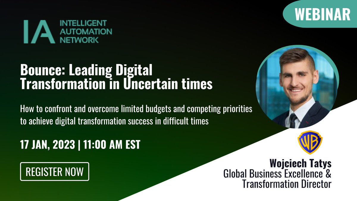 Please join us for an exclusive fireside chat that will showcase how one organization has confronted &amp; overcome limited budgets, competing priorities, and uncertainty to achieve digital transformation success in difficult times.

👉Register for FREE here: ow.ly/Qqht50LSlCH