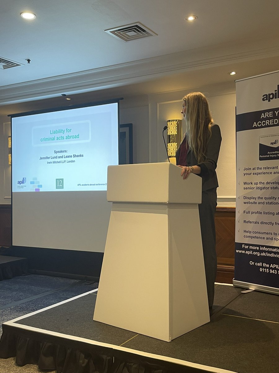 So far an excellent day at <a href="/apilexcellence/">APIL Excellence</a> #APILAA2022 and now it’s my colleagues <a href="/jennifer_c_lund/">Jennifer Lund</a> &amp; <a href="/LeaneShanks/">Leane Shanks</a> delivering a fascinating talk about <a href="/PIandMedNeg/">Irwin Mitchell Personal Injury & Med Neg</a> experience in acting for terrorism victims #experthand