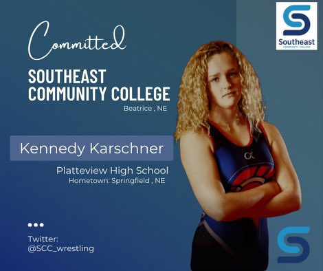 We are super excited to announce our ever first female wrestler at Southeast. She brings a strong work ethic and great demeanor to start our program and build around. @kennedy_karsch @NEBwrestle @jasonmbryant