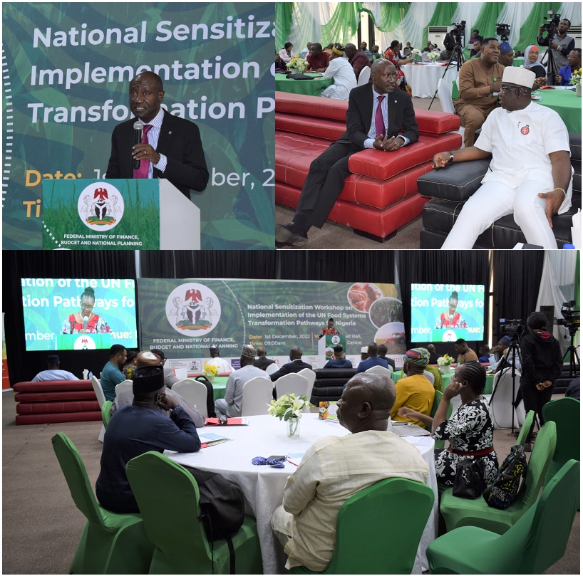 During the National Sensitization Workshop on Food Systems Pathways in Nigeria, held in Abuja, @FAONigeria Rep. @FKafeero called on stakeholders to join efforts & support @NigeriaGov in leading the transformational journey to achieve sustainable food systems that work for all.