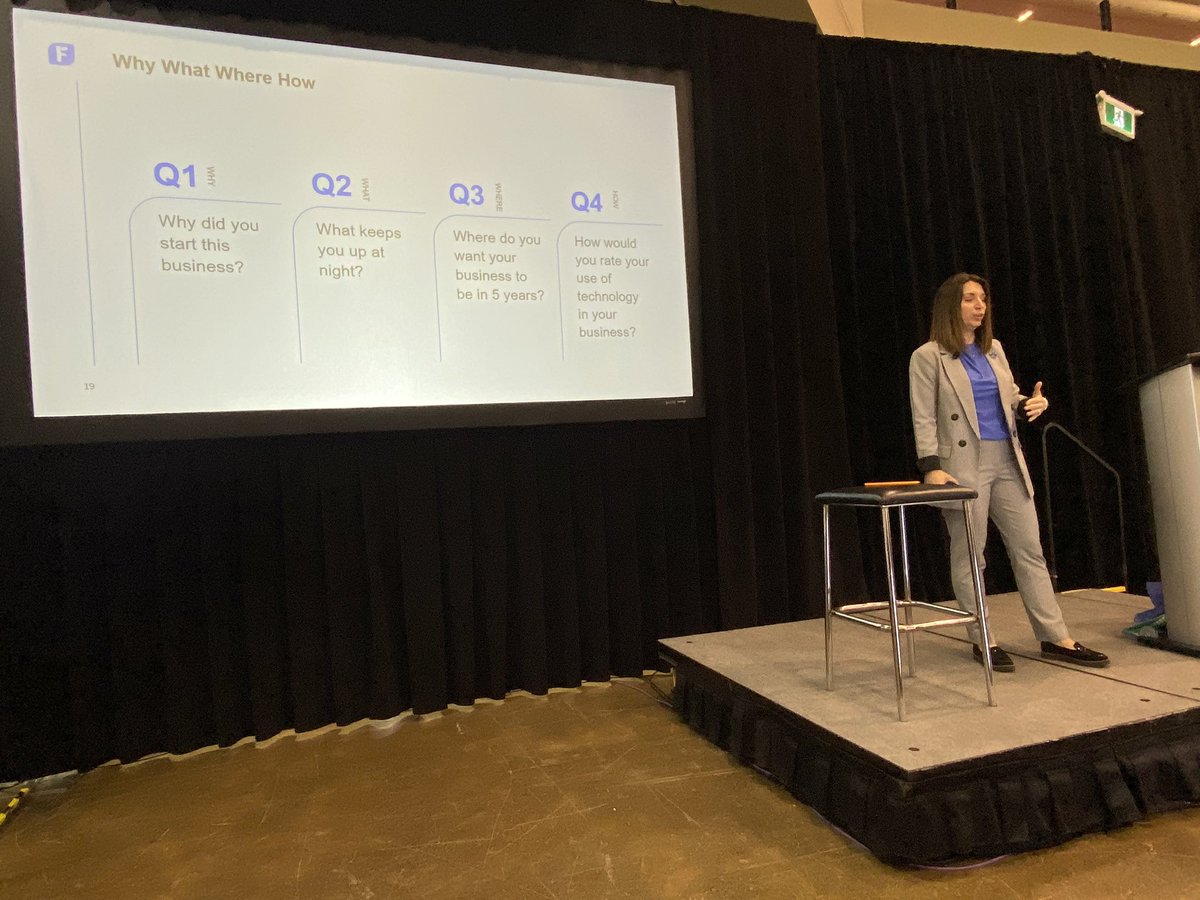 Fischbooks's tweet photo. Four simple questions that can build the foundation of a client relationship @TwylaVerhelst #Accountex2022 #AccountexCanada @freshbooks @FreshBooksAccts https://t.co/PKhMEePElq