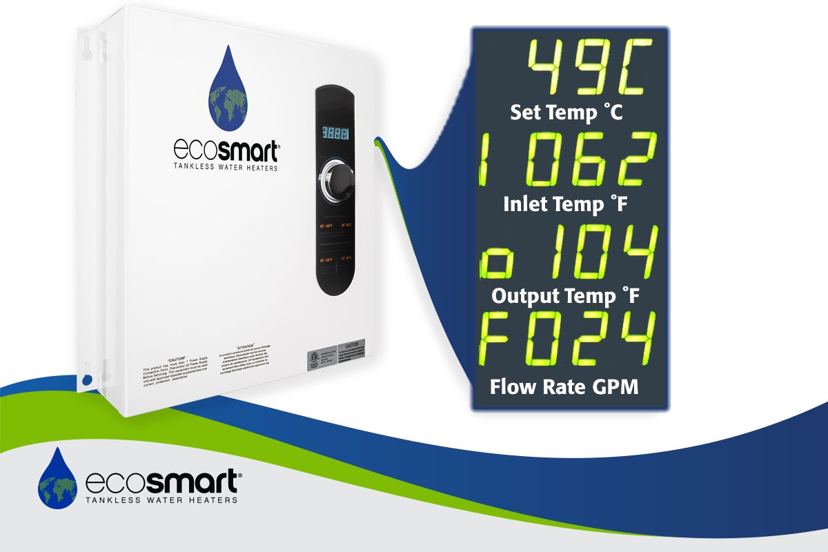 ecosmartwarmth's tweet photo. #Ecosmart #ECO27 tankless electric water heater digital display and controls allow you to set your hot water temperature from 80°F - 140°F or 26°C - 60°C in 1°increments https://t.co/QUbCOtP1uO #tanklesselectricwaterheater #diyhotwater #sharingthewarmth #sustainable #tankless https://t.co/s244mmupW6