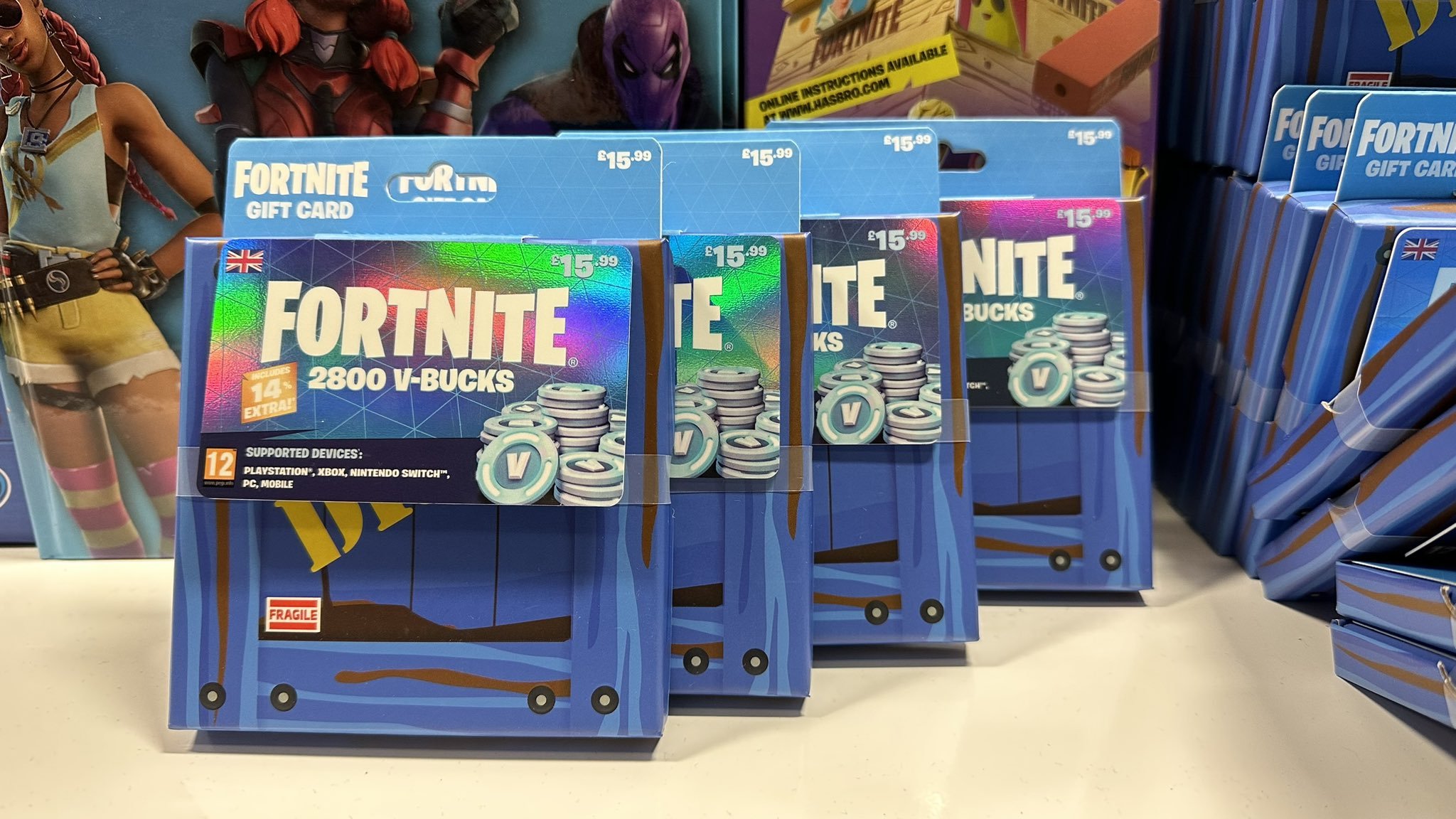 Fortnite News on X: A new design for V-Bucks Gift Cards has been spotted  in stores! #Fortnite (📸 @FBRFeed)  / X
