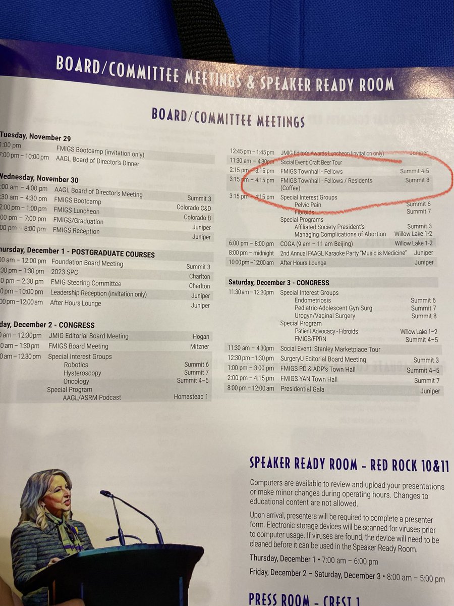 📣📣 Calling all residents interested in @FMIGS1 attending @AAGL! We are hosting an informational session tomorrow 3:15-4:15 MST I. Summit 8! #gynfluencers please spread the word to residents!!!! Highlights include a diverse panel of leadership, young alumni and fellows #surged