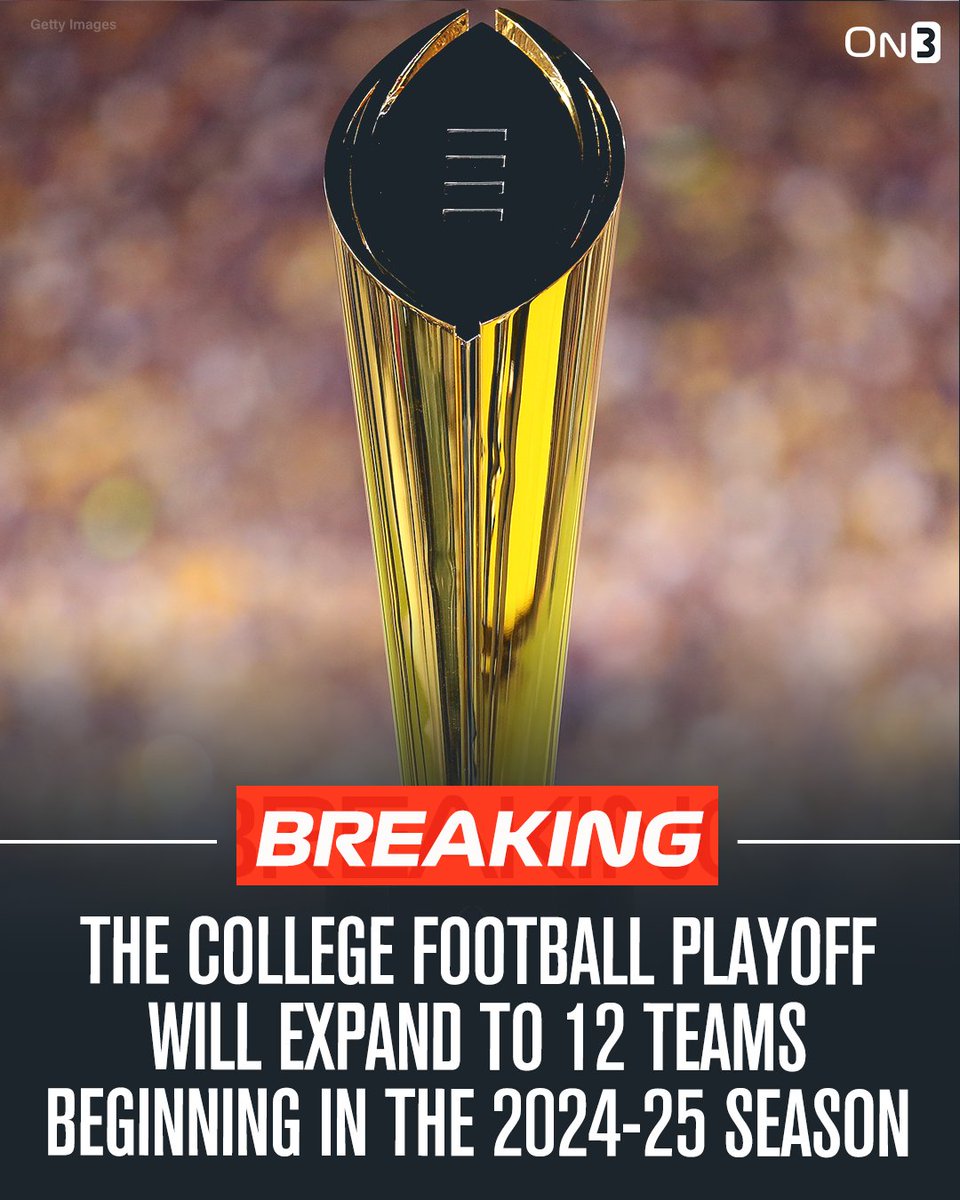 College Football Playoff Expands to 12 Teams Beginning in 2024