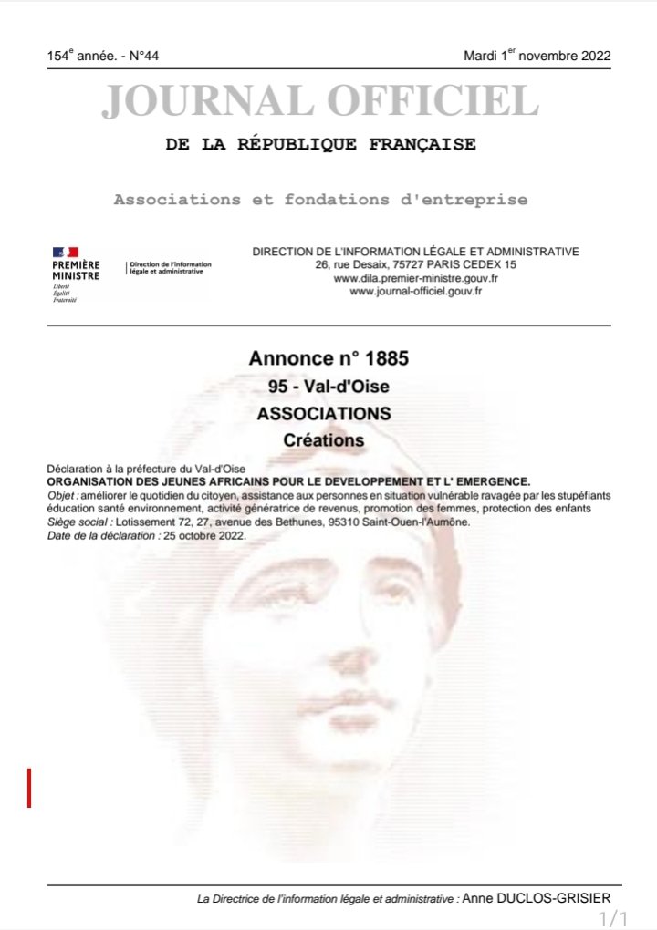 @OjadeFrance est désormais publié au journal officiel de la République française.