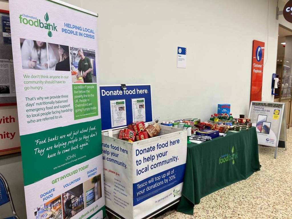 Our collection point at Tesco - many thanks to those who have already donated 💚