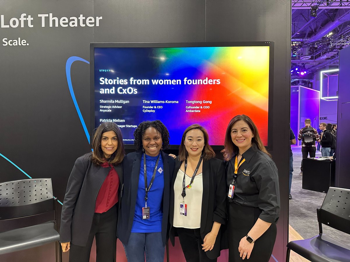 AWSstartups's tweet photo. AWS Startups support women in tech. 
We must continue to enable diverse thinking and empower future generations of women by amplifying new voices in solving the world’s biggest problems with technology. 

Stop by the #StartupLoft at #reInvent2022 to hear more. https://t.co/DX7gISNhxg