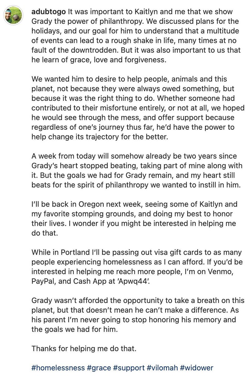 AdubToGo's tweet image. For the 2 year shitty anniversary next week, I’ll be honoring Grady &amp;amp; Kaitlyn by passing out visa gift cards to those experiencing homelessness. If you’d like to help support more people, please find me on Venmo, PayPal or Cash App at ‘APWQ44’. 

Thanks for your help. ❤️