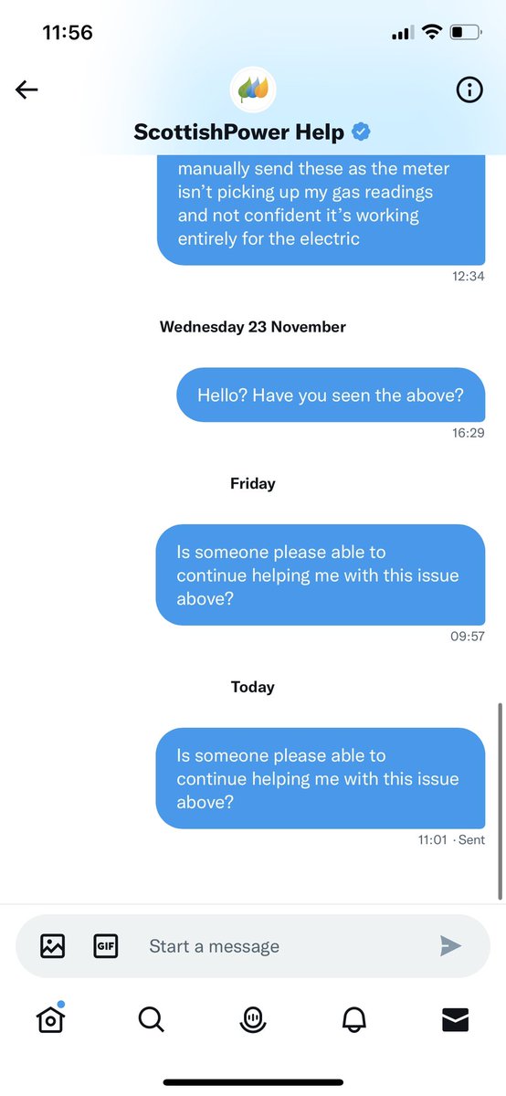 _KyleBrown95's tweet photo. @SP_EnergyPeople @SP_EnergyPeople this has still not been resolved via your Twitter messenger service.  As you can see I’ve clearly tried following this up and being constantly ignored https://t.co/V6d02aE4x9