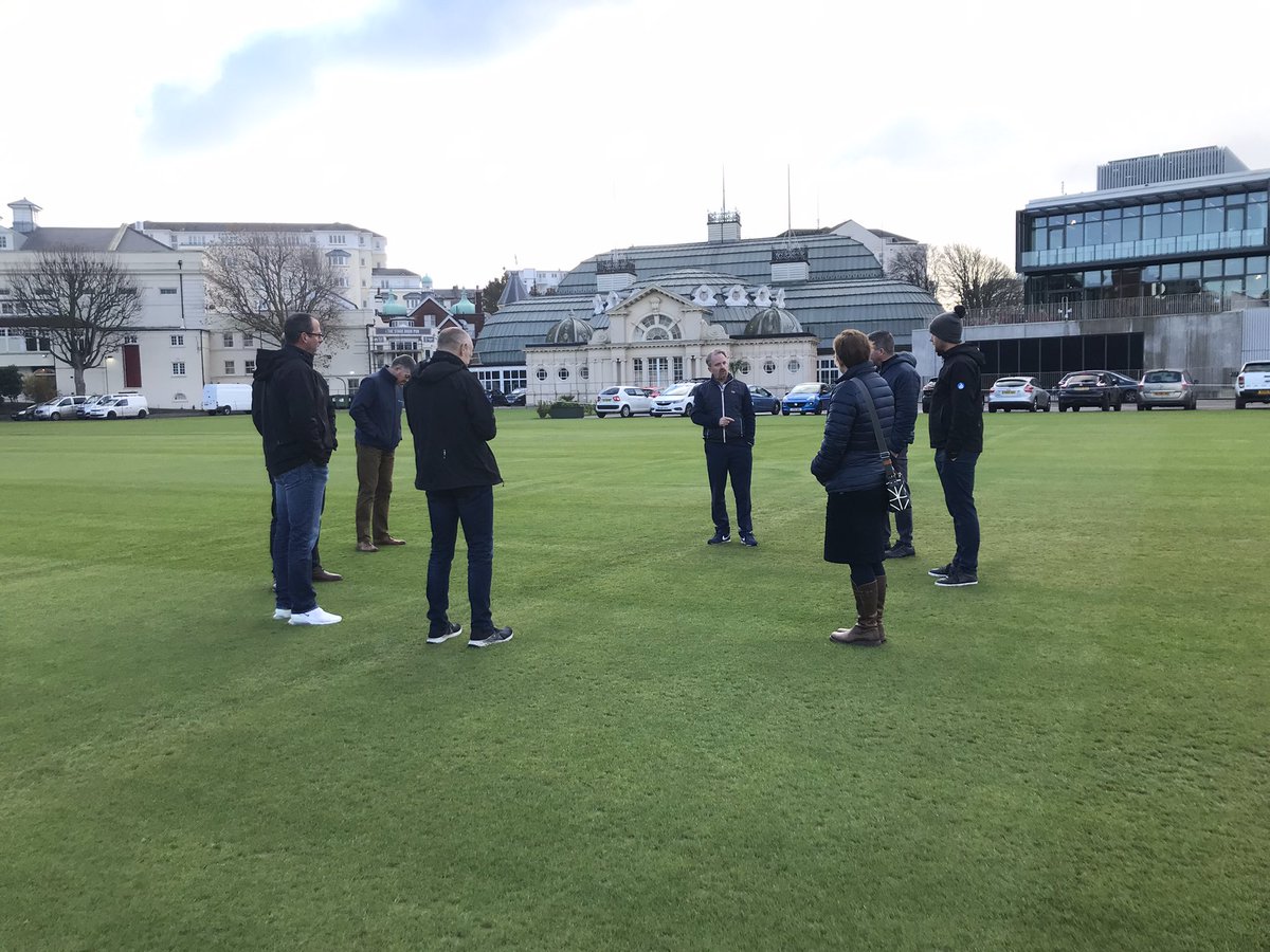 AquatrolsEurope's tweet photo. The team spent a brilliant morning visiting @Danny_Negus1 at Devonshire Park and Eastbourne Downs GC hearing about his practices and seeing his amazing stitched green. Thanks for having us Danny. https://t.co/po4gVhboaP