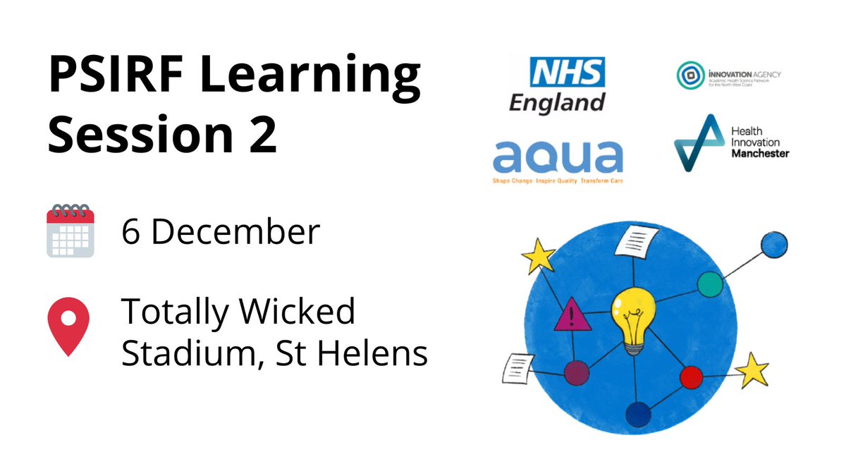 Aqua_NHS's tweet photo. Join us for our second Learning Session as part of the Patient Safety Incident Response Framework #PSIRFNW

📅6 December 2022

Book your place now: https://t.co/qR1Qmt29fI
 
@ptsafetyNHS @AHSNNetwork @HealthInnovMcr @innovationnwc https://t.co/KwvgVTv0Hy