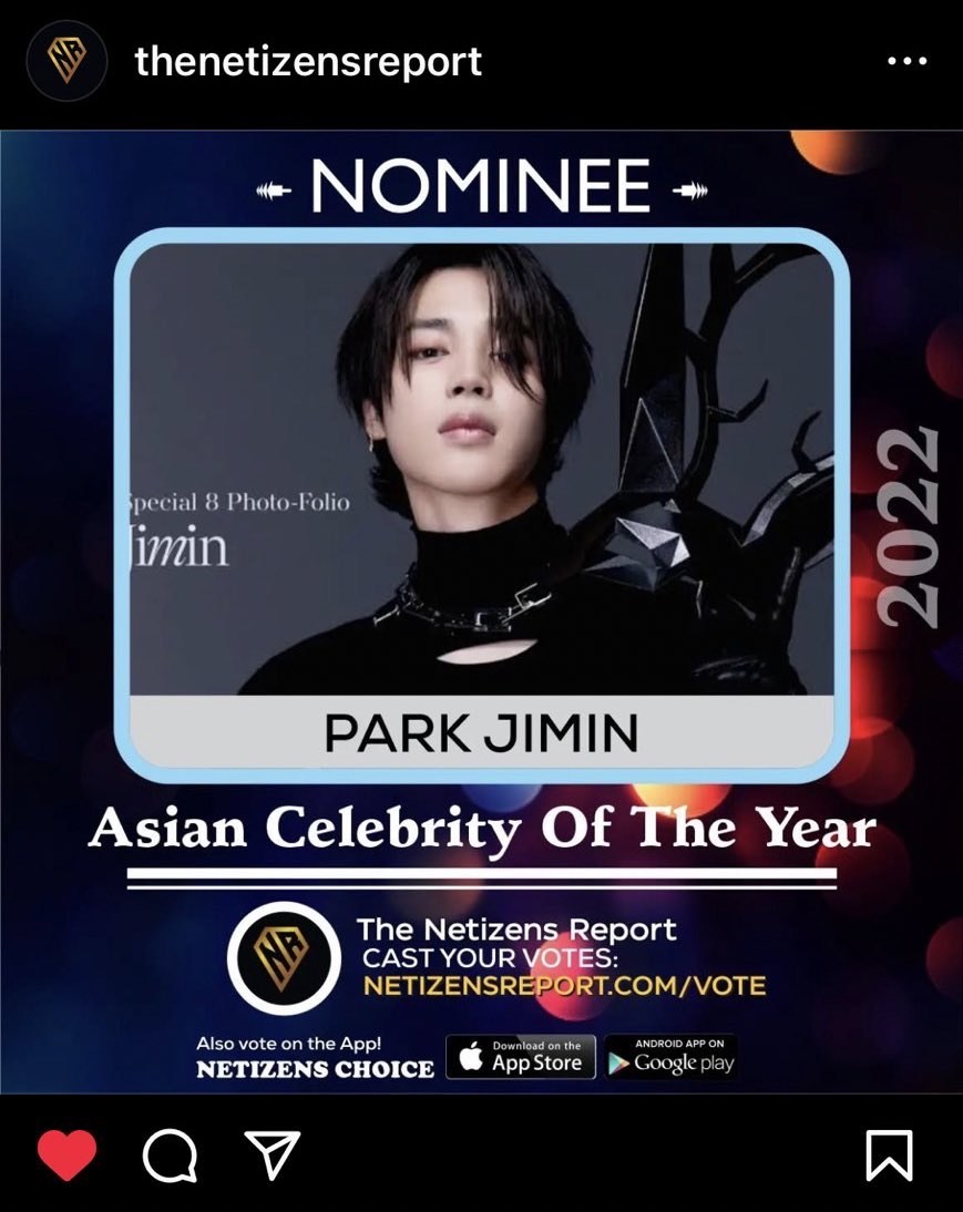 PARKJIMINJAPAN's tweet photo. 🗳Netizens Report Instagram

ジミンちゃんの写真にいいね&amp;返信しましょう🐣

🔗 https://t.co/isK1IwH2lW

Instagram 専用タグ⬇️
I vote #parkjimin for Asian Celebrity of the year #ACOTY2022 #ACOTY2022JIMIN #NETIZENSREPORT @thenetizensreport
＋ https://t.co/2QbqkR8uVq