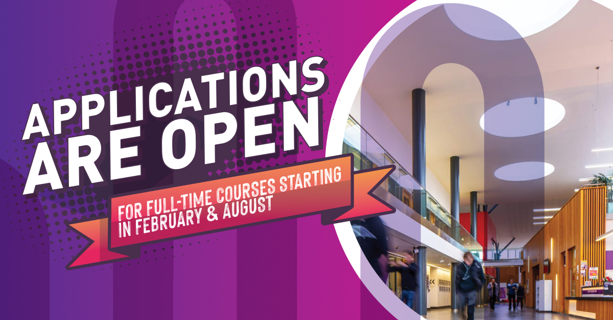Applications for full-time courses starting in August 2023 are officially open! Why not find a course to suit you and apply today: ow.ly/L1YO50LR01S