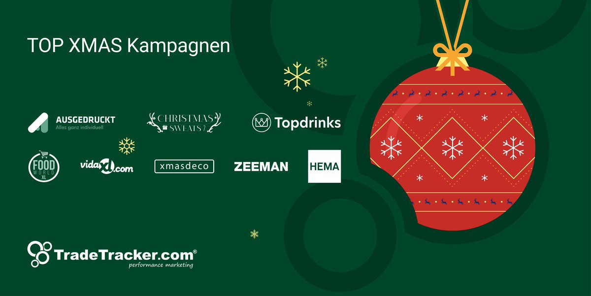 Juhuu, in 24 Tagen ist schon Weihnachten :-)  

Bei TradeTracker findet ihr die TOP-Advertiser für die XMAS-Saison:

#XMAS2022 #bestaffiliatenetwork #tradetrackerrockt