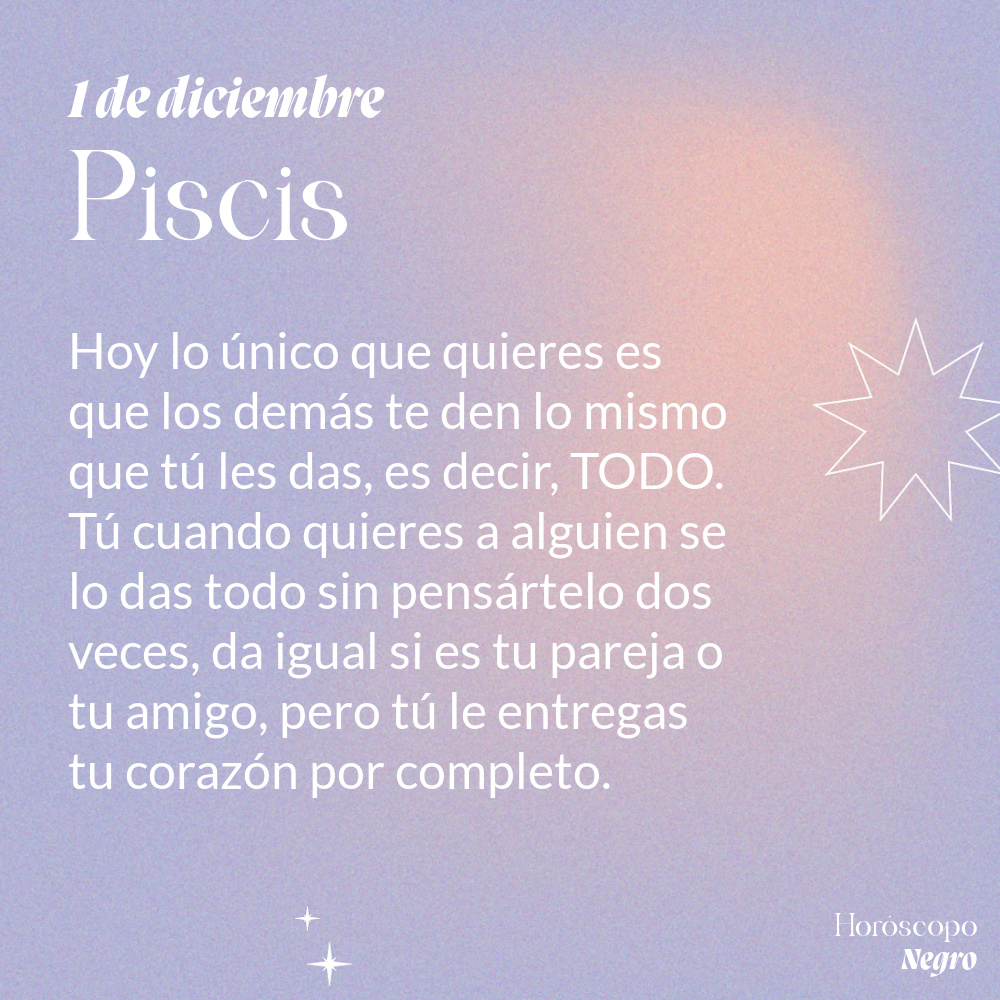 piscis_hn's tweet photo. El horóscopo diario del 1 de diciembre para Piscis 🔮♓ #horoscoponegro #horoscopodiario https://t.co/CMyuom8f9P