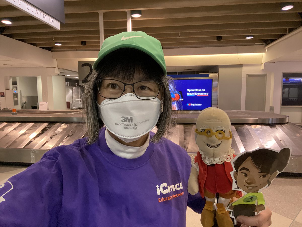 HistoryFrog's tweet photo. @socialstudiestx @shannonsalter70 @NCSSNetwork Thanks. Wishing you a safe flight as well! #LilBen #FlatAna made it safely to Philly! I think #FlatAna may have forgotten to pack her @icivics #icivicsEdNet tee! #NCSS2022 #NCSSshare22 https://t.co/ASXjzPAfN9