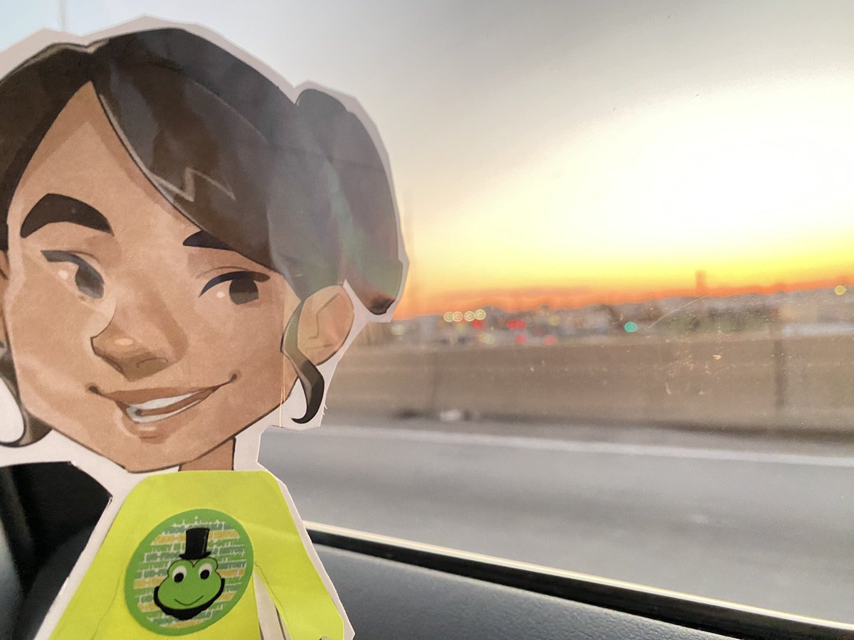 HistoryFrog's tweet photo. @socialstudiestx @shannonsalter70 @NCSSNetwork Thanks. Wishing you a safe flight as well! #LilBen #FlatAna made it safely to Philly! I think #FlatAna may have forgotten to pack her @icivics #icivicsEdNet tee! #NCSS2022 #NCSSshare22 https://t.co/ASXjzPAfN9