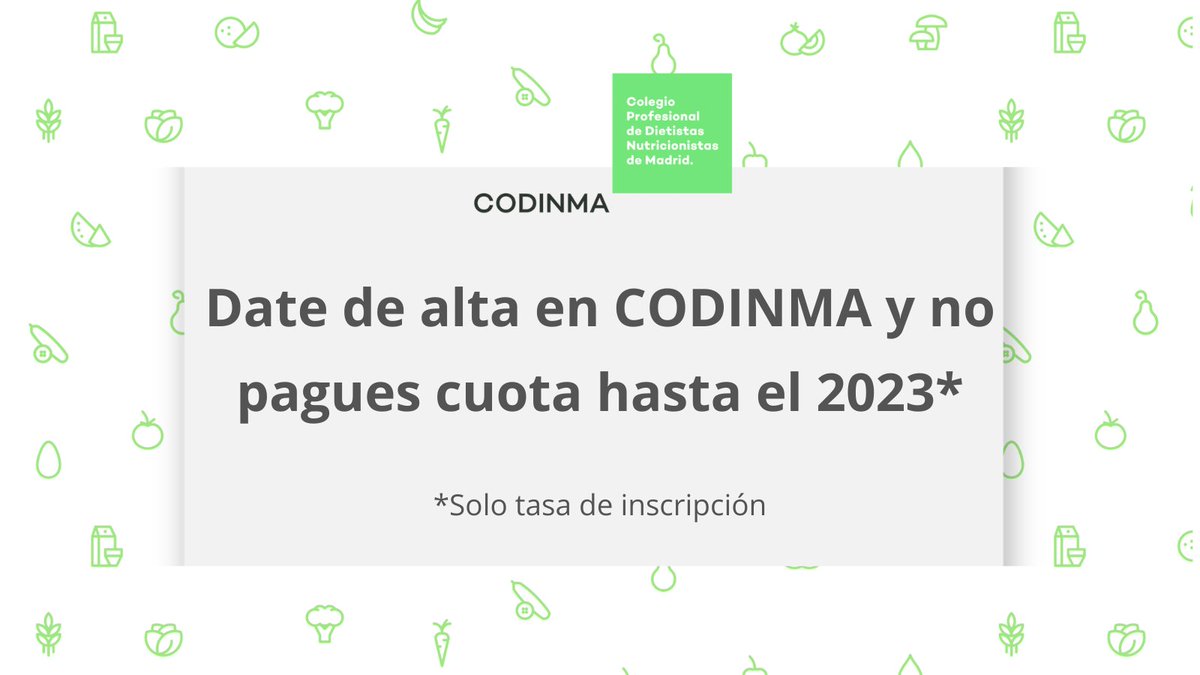 Codinma_DN's tweet photo. Si aún no estás dado de alta en #CODINMA… ¡ESTO TE INTERESA!🙋♀️
Date de alta ahora y no pagues cuota hasta el 2023!
Tenéis toda la información en nuestra web ➡️https://t.co/RCv22bWXa5
Para cualquier duda, ponte en contacto con nosotros en info@codinma.es 💻📲 https://t.co/3mqd13q3lZ