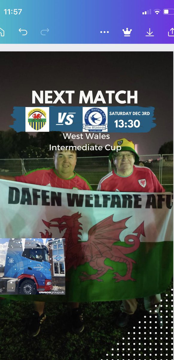 dafenafc's tweet photo. Weekend fixtures
1sts away v @BrynRoversAFC 13:30
2nds home v @LlandoveryAFC 14:15
3rds home v @GorseAFC 14:15
16s away v @AfcTenby
#wawba https://t.co/1Kuc7OOIKK