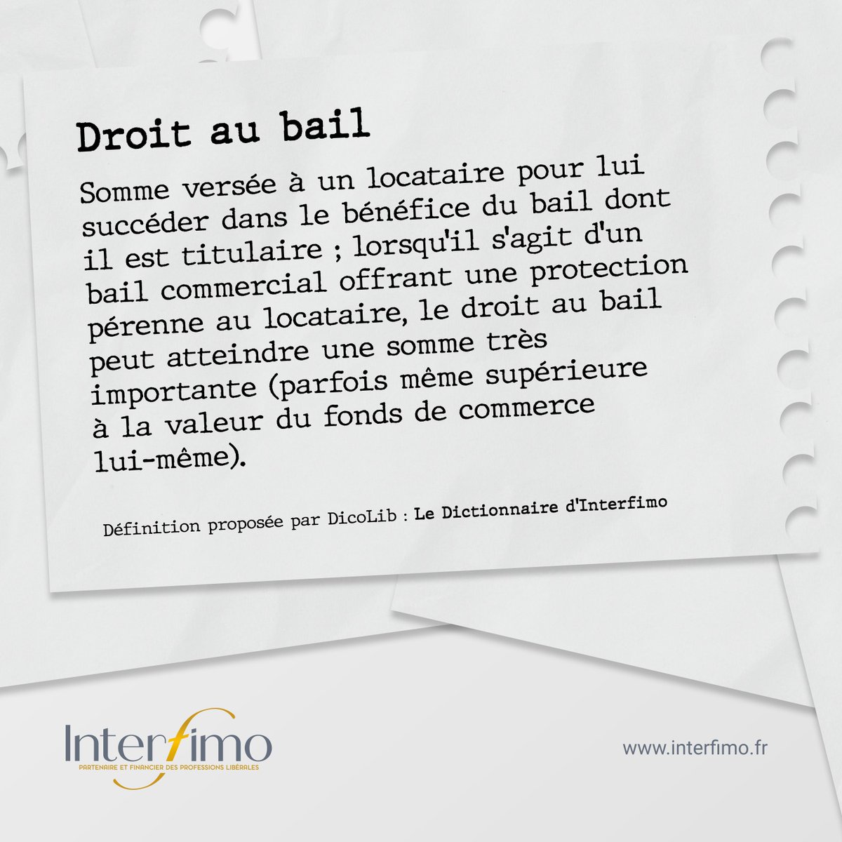 [ 📖 #DicoLib ]

Le mot du jour : Le droit au bail

Vous connaissez ❓

#Bail #Crédit #Financement #ProfessionsLibérales <a href="/LCL/">LCL</a>