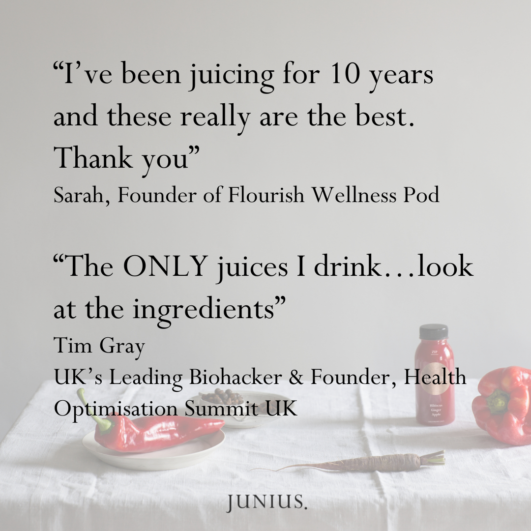 wearejunius's tweet image. 🤩 THE JUNIUS DIFFERENCE

Our juices are formulated by a certified Functional Medicine Nutritional Therapist. Maria's knowledge of how to feed the roots of health is written all over our recipes. Packed with carefully curated nutrients and bursting with flavour, our juices are