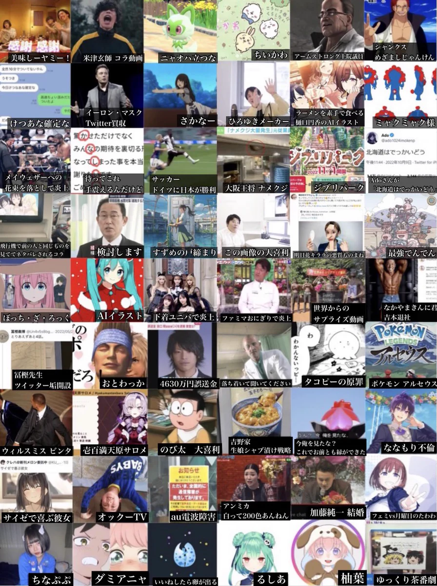 2022年に話題になったもの！こんなにいろいろありました！