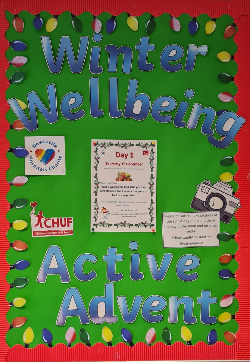 physioCaulfield's tweet photo. Today's the day! Active advent starts today. #ActiveAdvent #HeartsandMindMatter
@NewcastleHosps @Newcastle_NHS @CHUFOfficial https://t.co/94nPsC97RB