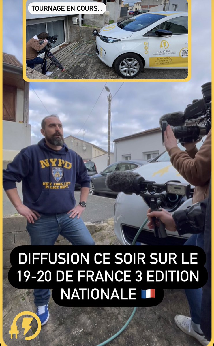 Rechargeplusfr's tweet photo. Ce soir 19h tous devant la TV (France 3 19h-20h édition nationale)

#Rechargeplus #France3 https://t.co/GwZxI7e7pm