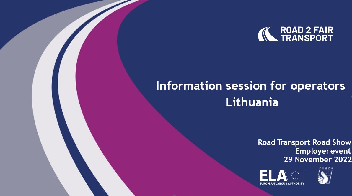 EU_ELA's tweet photo. 🎉#ELARoadTransport Roadshow with 🇱🇹t ook place on Tuesday! 
Two online information sessions were organized on the same day targeted both 🇱🇹 operators and drivers. On the topics: #postingOfDrivers and Driving and Resting times. More on #Road2FairTransport👉🏻https://t.co/FaC6s6FJ1p https://t.co/bswdiZTwT5