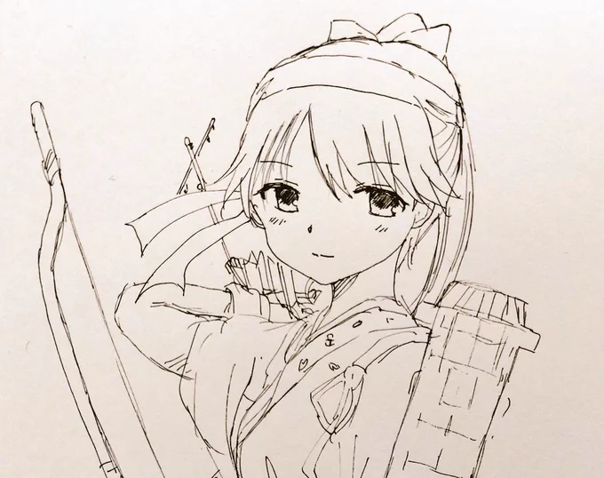 鳳翔さん改二予想描き✧◝(⁰▿⁰)◜✧きっとキリッ☆としてるかもかも 