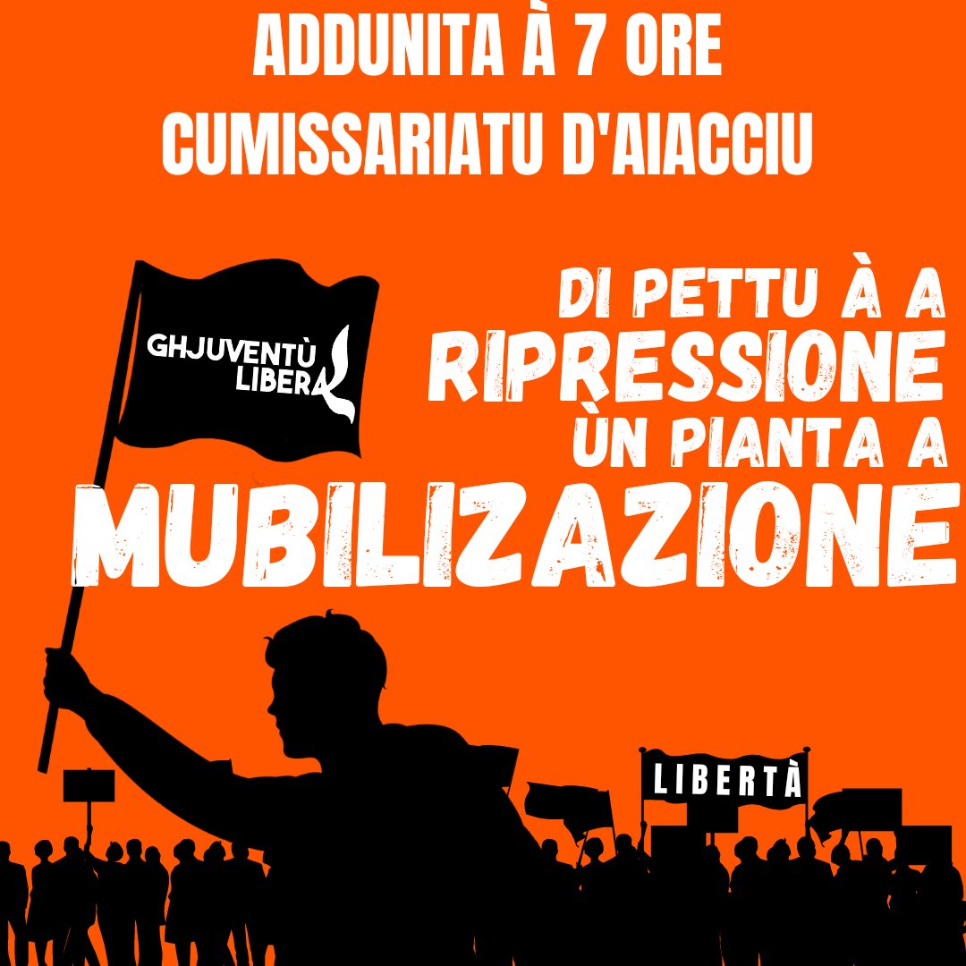 Interpellation de Petru Paoli et au moins une autre personne par la SDAT, rassemblement ce soir à 19h devant le commissariat d'Aiacciu ! ✊