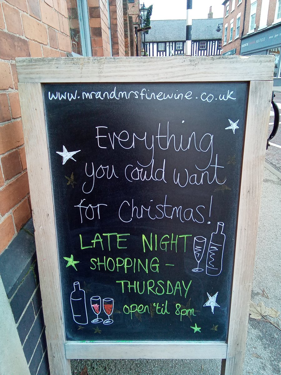 Join us today for late night shopping! Here until 8pm this evening for all you could wish for this Christmas! 🍷🎁🍾 #latenightshopping #open #shopsouthwell #shoplocal #southwell #notts #nottinghamshire #mrandmrsfinewine #christmaswines #wineandspirits