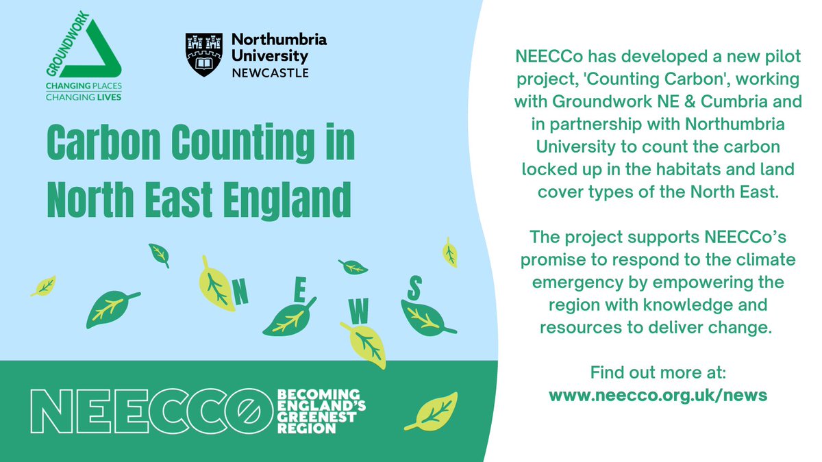 NEE_CCo's tweet photo. Today we've launched the Carbon Counting pilot project. Developed by @GWKNE in partnership with @NorthumbriaUni who created a single means of 'counting' the carbon locked up in the habitats and land cover types of the North East https://t.co/rBz7whB1CG