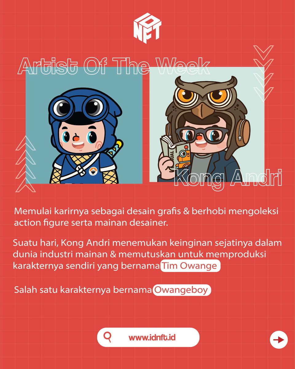 idnft_'s tweet photo. Congratulations @kong_andri 👏🏻!

He was chosen as our next artist of the week in the discord!

Yuk intip profil dan karya-karya dari Kong Andri! 🎉🎨

Mau karyamu ditampilin juga di IDNFT? 
Join our discord dan jangan lupa aktifkan!
🔗Link on bio!

#IDNFT #NFT #ArtistofTheWeek https://t.co/78yLRN9WSp