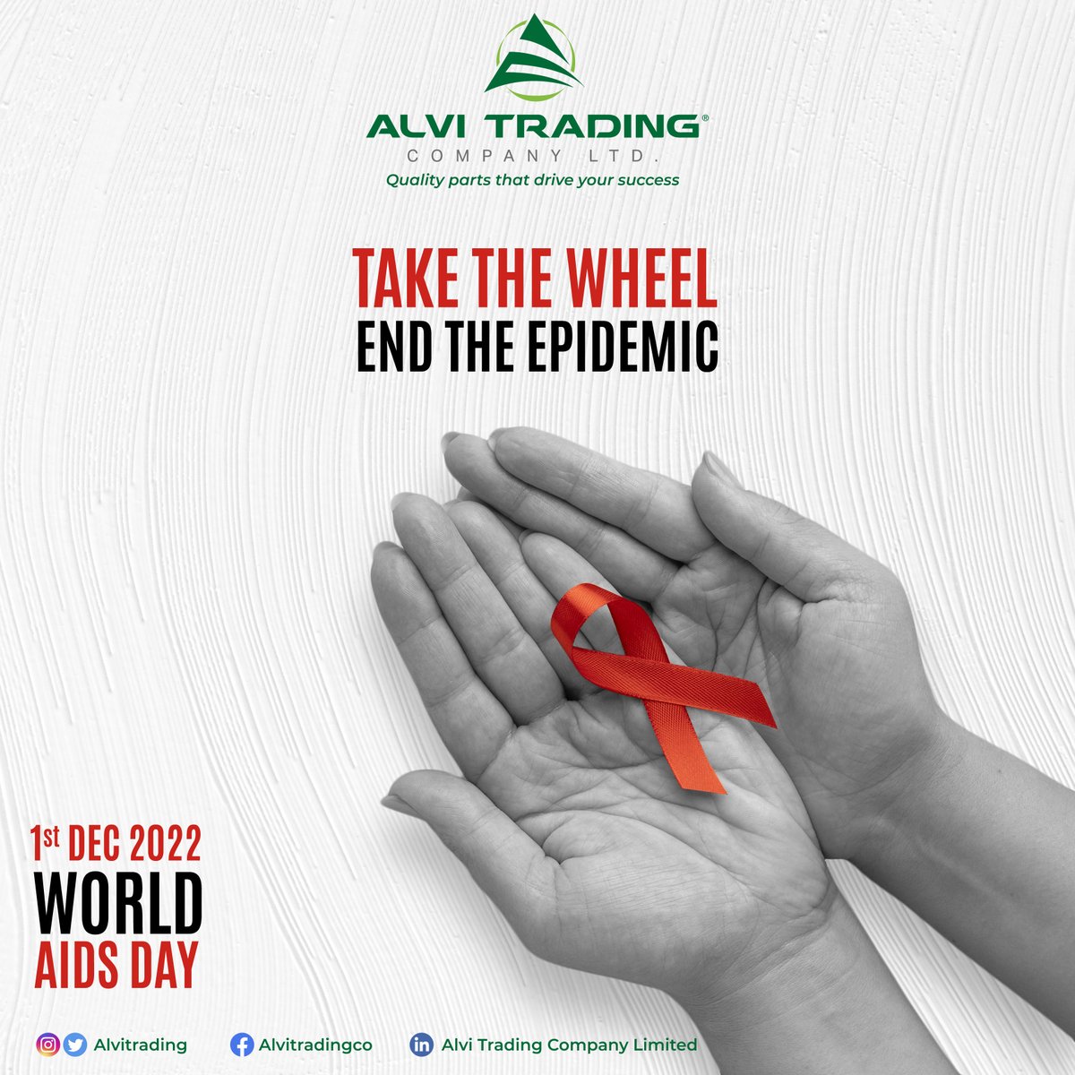 AlviTrading's tweet photo. Wishing a very Happy World AIDS Day to you my dear friend. Together, we can change this world by eradicating HIV from the face of this world.

#AlviCares

Alvi Trading. Your One Stop Shop.
Quality Parts That Drive Your Success.

#teamalvi 💚 #HIV  #aidsday  #thursday https://t.co/SLsAVxWvSi