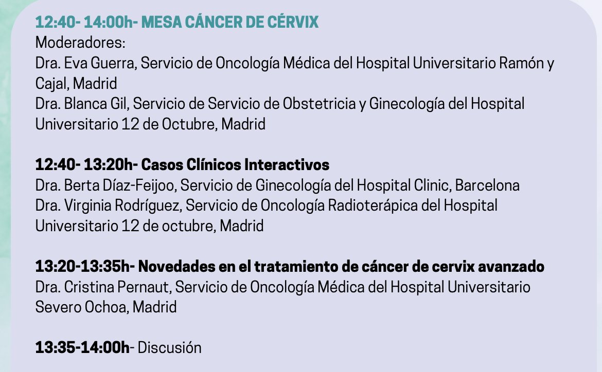 MansoLuigi's tweet photo. 2⃣ª Mesa 
Cáncer de Cervix: debatiendo sobre casos clínicos #cervicalcancer #cancercervix con @BlancaG24130028 y @BertaDiazFeijoo https://t.co/SIggYNEVhS