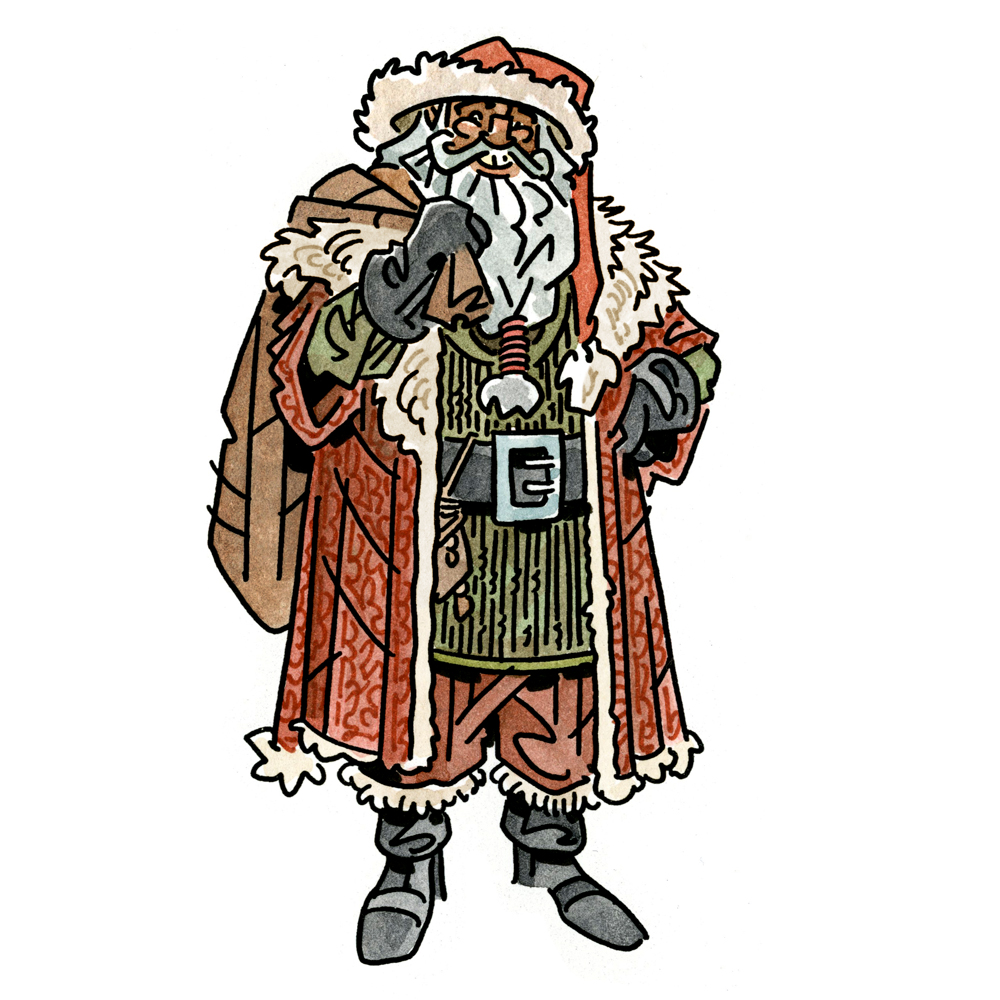 「I started a collection of Christmas char」|Chris Schweizerのイラスト