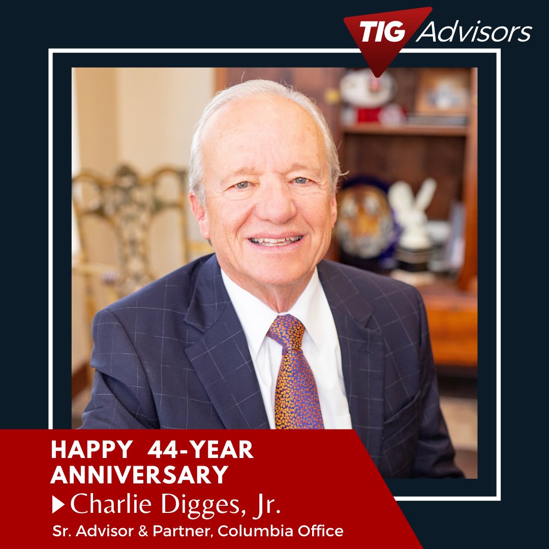 TIGadvisors's tweet photo. 🎉We’re excited to celebrate Charlie Digges, Jr. today on 44 years with TIG Advisors!
It’s no understatement to say TIG wouldn’t be what it is without Charlie’s influence and leadership. Thank you, Charlie, for all you’ve done for the agency and the lives you’ve changed. #TeamTIG https://t.co/wcQz47leDj