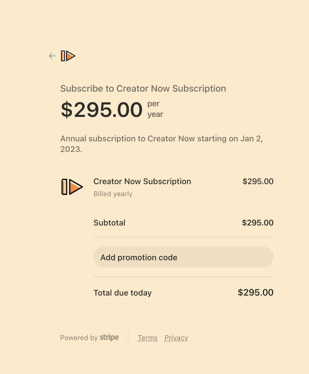 Thinking of signing up for <a href="/creatornow_/">Creator Now</a>  but confused how payment works. If I sign up now, do I pay $295 again in Jan?