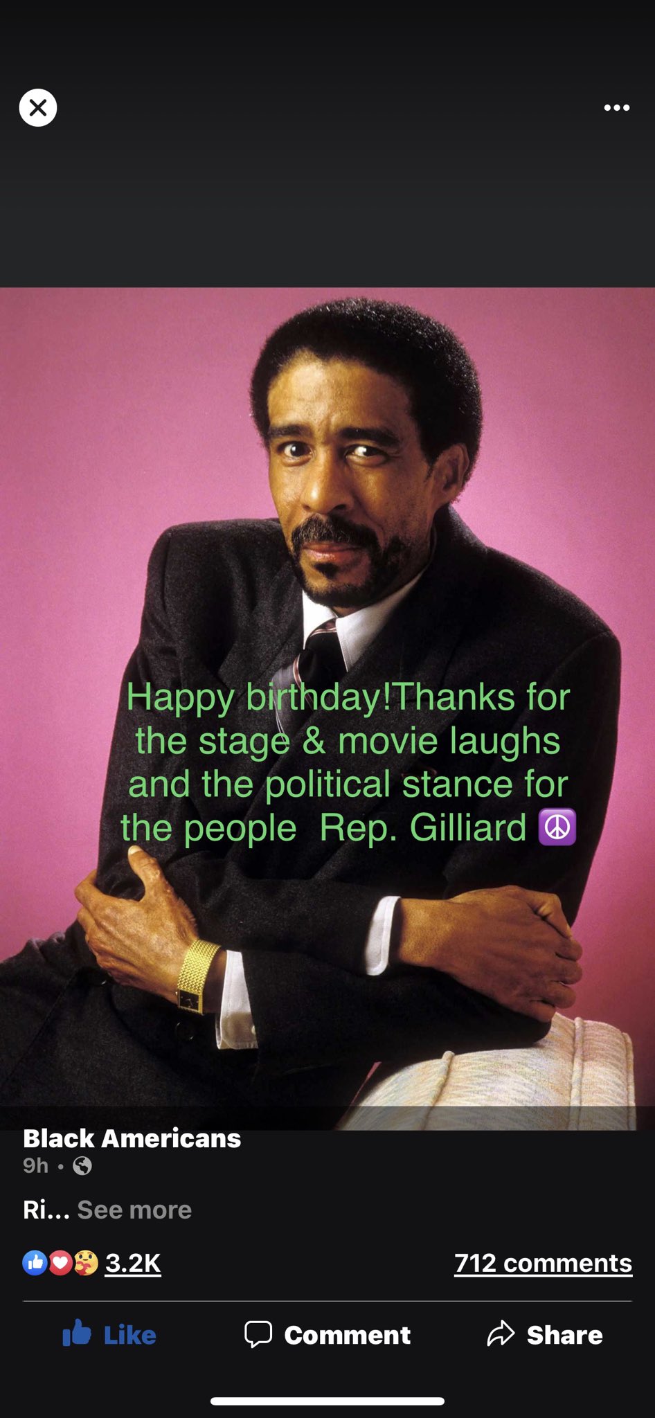 Richard Pryor 
December 1, 1940 December 10, 2005
HAPPY BIRTHDAY - R.I.P.
Stand-up Comedian and Actor. 