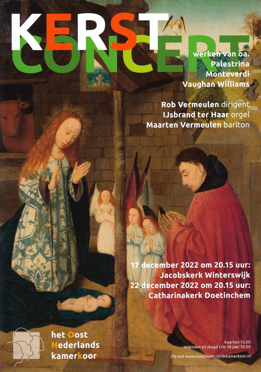 Helaas werkt onze Website niet goed. Wilt u toch kaarten bestellen voor onze Kerstconcerten op 17 en/of 22 December mail dan naar: secretaris@oostnederlandskamerkoor.nl geef aan hoeveel kaarten en de datum dan krijgt u een mail terug met informatie.
Excuses voor het ongemak!!