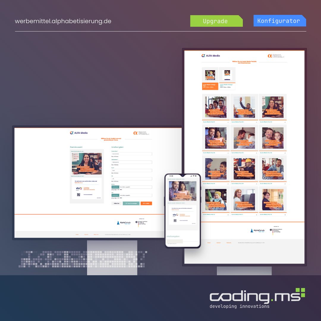 𝗪𝗲𝗿𝗯𝘂𝗻𝗴 𝗲𝗶𝗻𝗳𝗮𝗰𝗵 𝗴𝗲𝗺𝗮𝗰𝗵𝘁
Kundenprojekt | ALFA Media

Vielen Dank an den Bundesverband für Alphabetisierung und Grundbildung e.V. für das tolle Projekt! 😊

coding.ms/portfolio/deta…

#coding #münster #werbung #projekt #werbemittel #alphabetisierung #programming